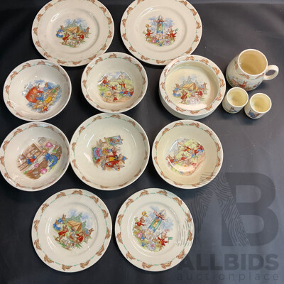 13 Pieces of Royal Doulton Bunnykins Tableware