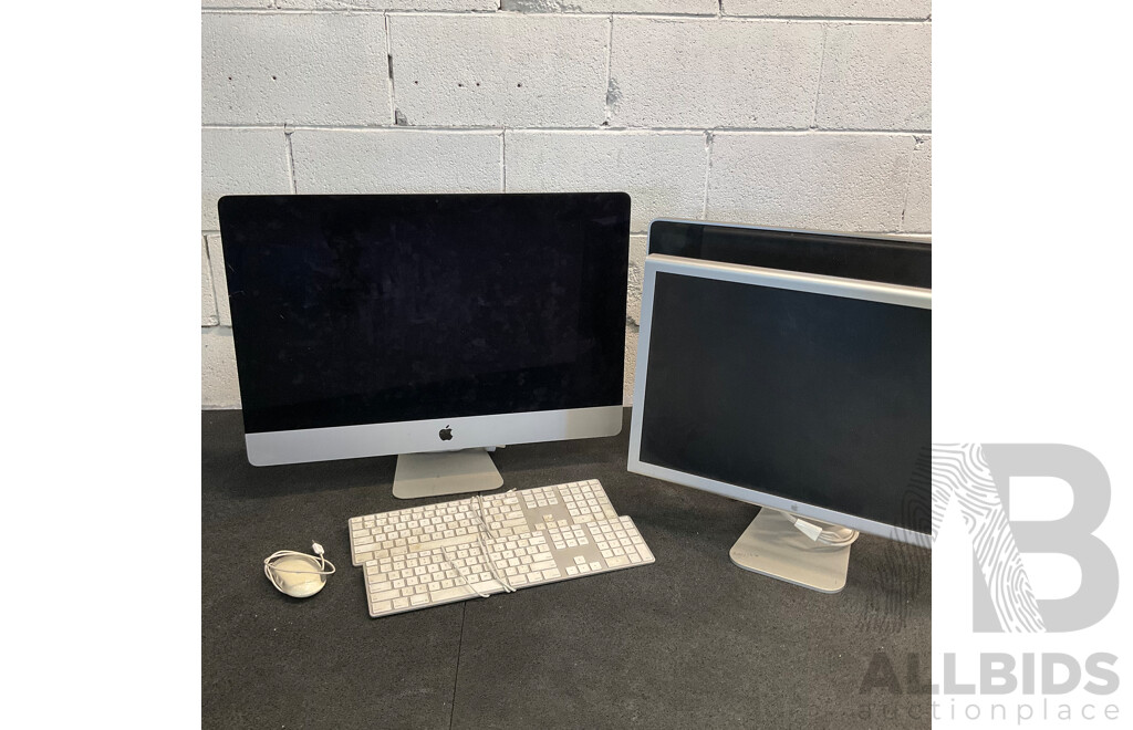 Assorted Apple IMac Desktop Computers, Monitors, Keyboards and Mouse - Lot of 6