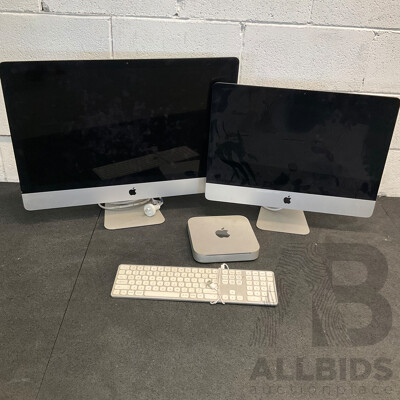 Assorted Apple IMac Desktop Computers, Imac Mini and Keyboard - Lot of 4