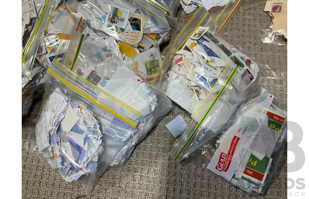 Large Collection of Cancelled Australian Stamps Spanning Predecimal to 2010's - Approximately 18 Kilograms