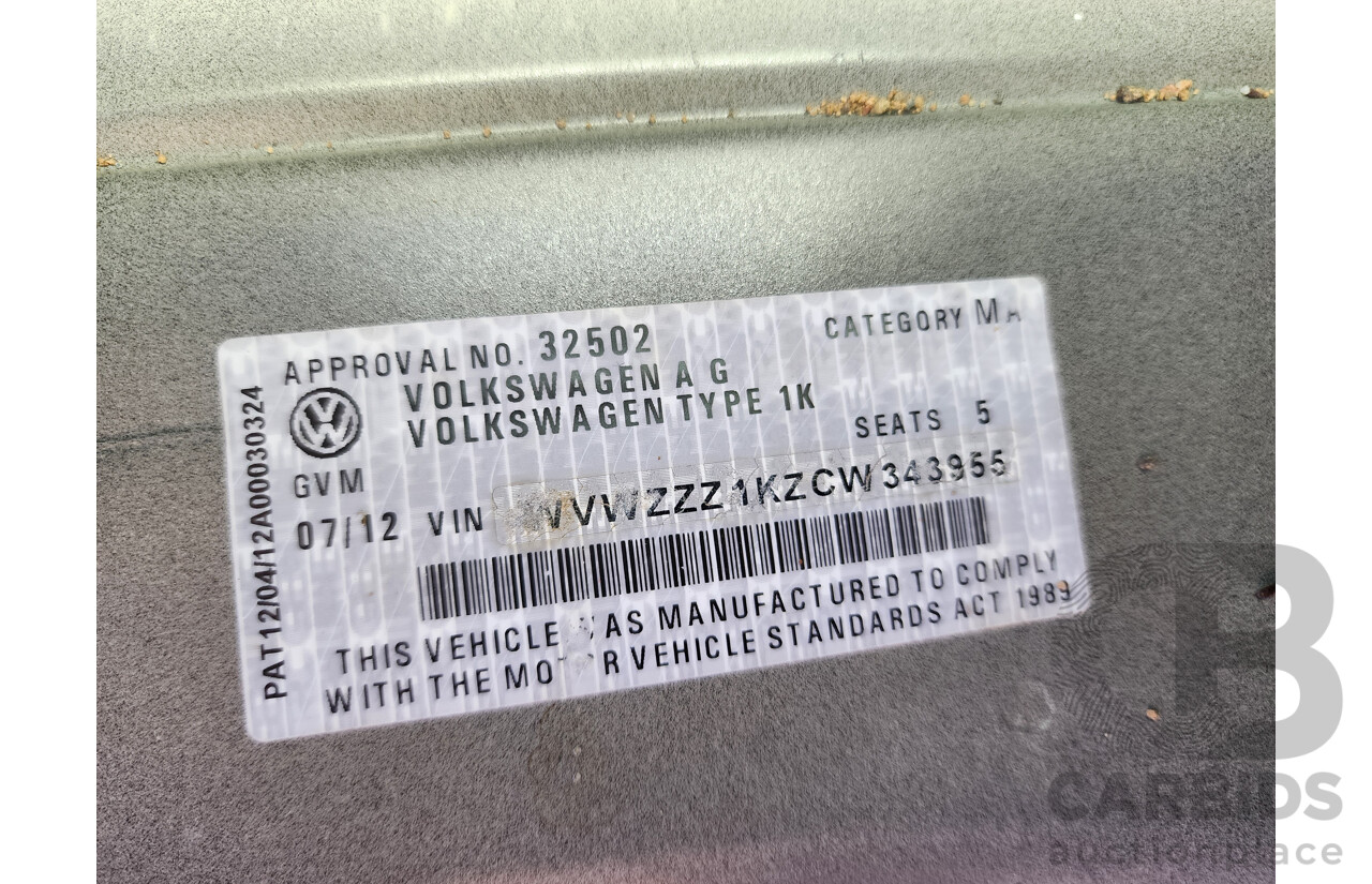 7/2012 Volkswagen Golf 118 TSI Comfortline 1K MY12 5d Hatchback Grey 1.4L