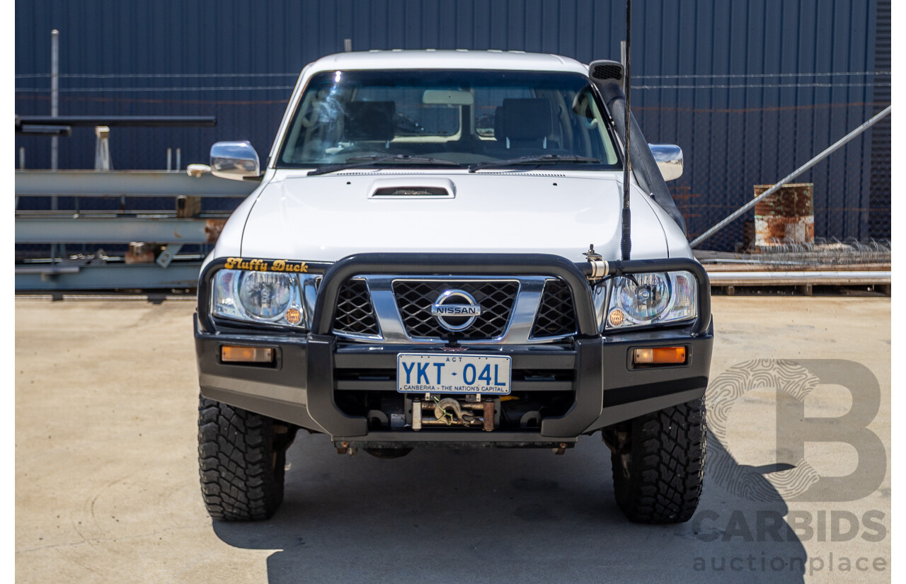 3/2010 Nissan Patrol ST (4x4) GU VI 4d Wagon Polar White Turbo Diesel 3.0L - 7 Seats