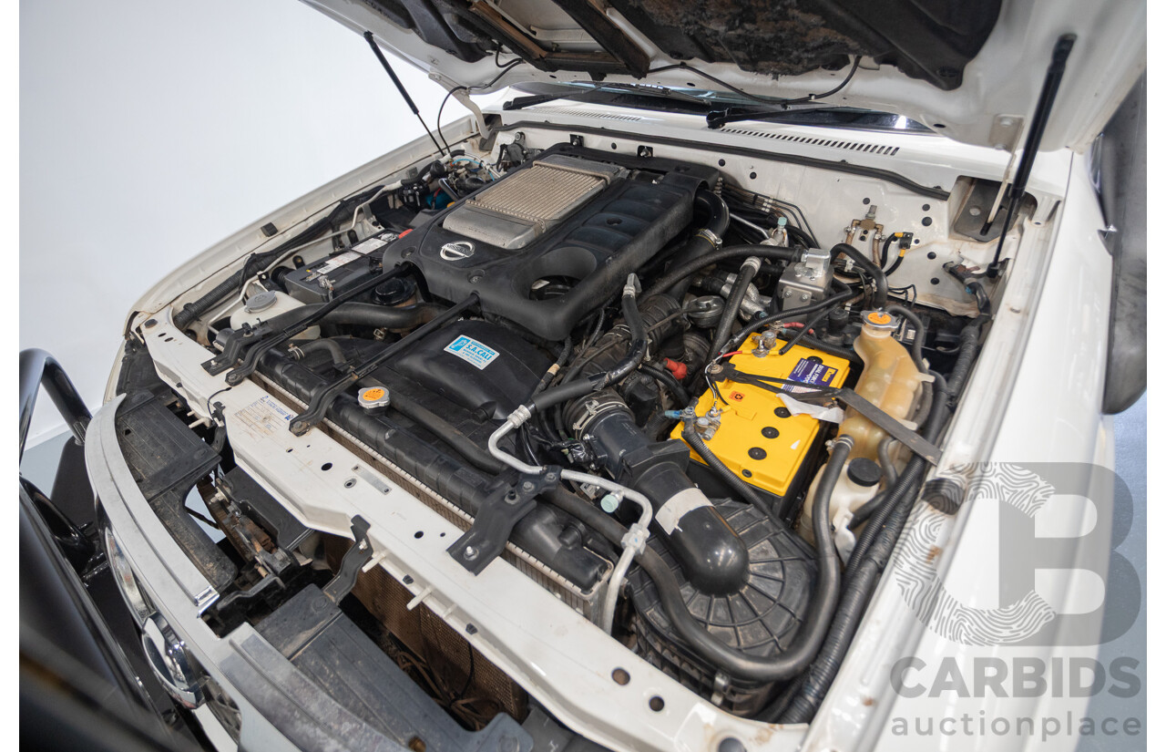 3/2010 Nissan Patrol ST (4x4) GU VI 4d Wagon Polar White Turbo Diesel 3.0L - 7 Seats