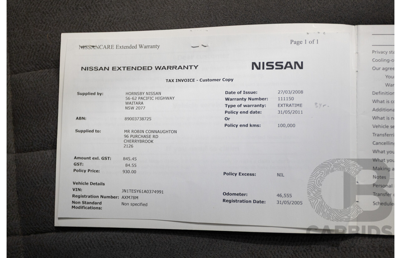 3/2010 Nissan Patrol ST (4x4) GU VI 4d Wagon Polar White Turbo Diesel 3.0L - 7 Seats