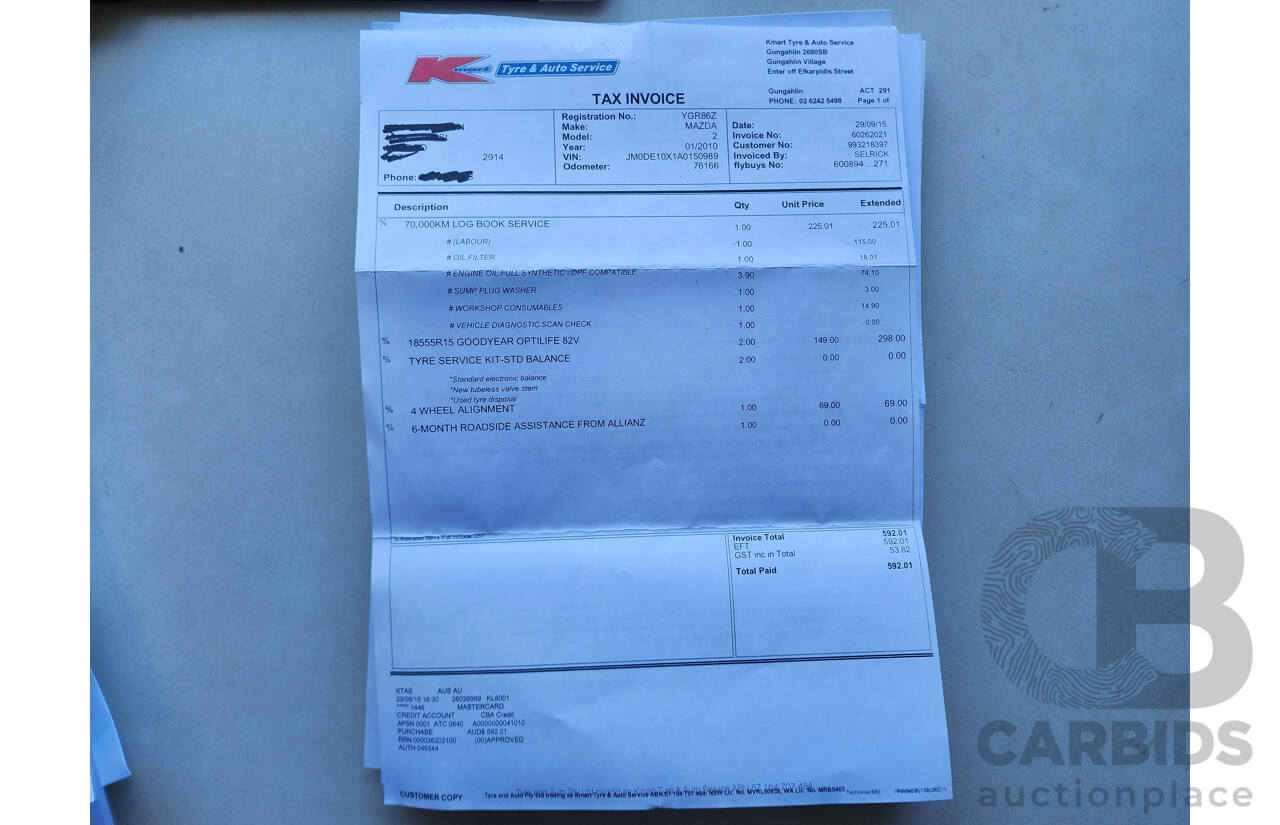 1/2010 Mazda Mazda2 NEO DE MY10 5d Hatchback Blue 1.5L