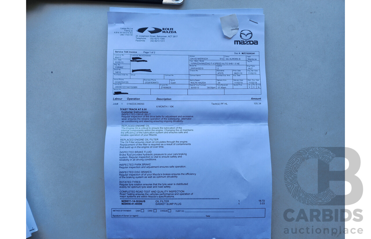 1/2010 Mazda Mazda2 NEO DE MY10 5d Hatchback Blue 1.5L