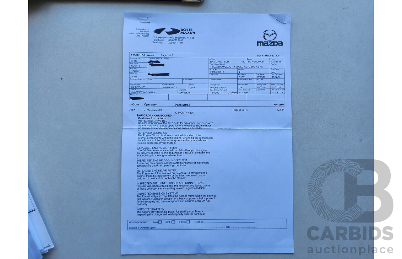 1/2010 Mazda Mazda2 NEO DE MY10 5d Hatchback Blue 1.5L