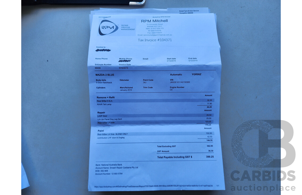 1/2010 Mazda Mazda2 NEO DE MY10 5d Hatchback Blue 1.5L