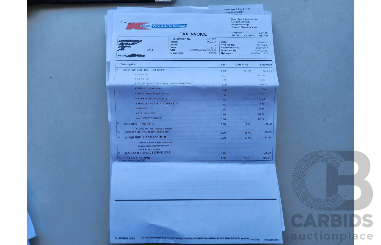 1/2010 Mazda Mazda2 NEO DE MY10 5d Hatchback Blue 1.5L