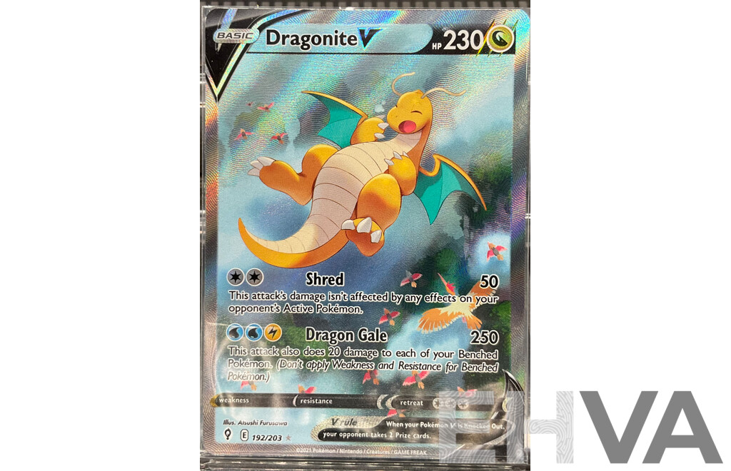 2021 Evolving Skies Alternate Art Dragonite V Trading Card 192/203