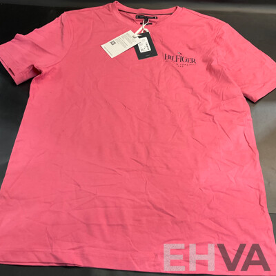 Tommy Hilfiger Rose T-Shirt Size L & Ladies 3/4-Sleeve Shirt White & Long-Black Pants Sizes 12 & 14 - Lot of 5