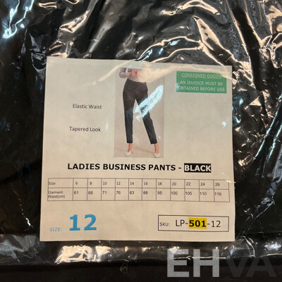 Tommy Hilfiger Rose T-Shirt Size L & Ladies 3/4-Sleeve Shirt White & Long-Black Pants Sizes 12 & 14 - Lot of 5