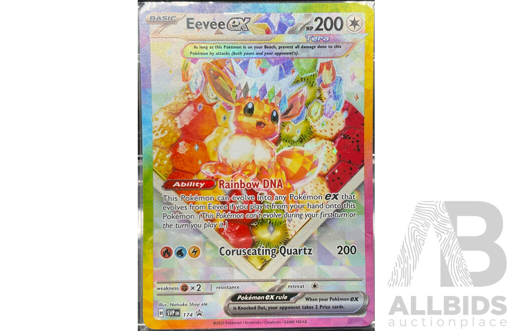 2025 Eevee EX Pokemon Prismatic Evolutions Black Star Promo Trading Card 174