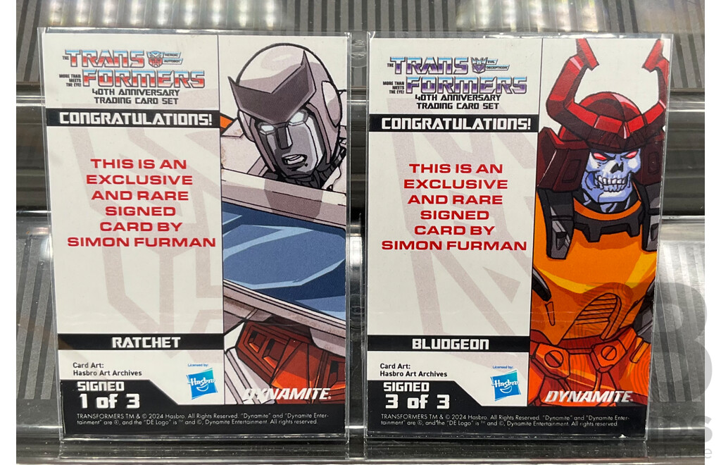 2024 Dynamite Transformers 40th Anniversary Simon Furman Autograph 1/3 Ratchet & 3/3 Bludgeon - Lot of 2