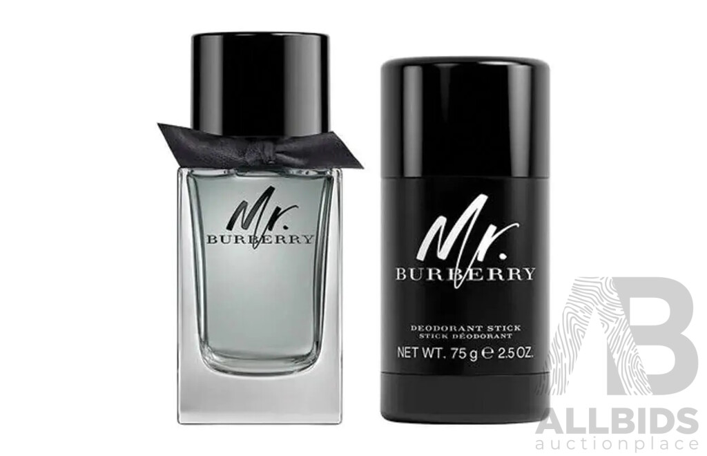 BURBERRY Mr. 2 Piece Gift Set 100ml Eau De Toilette and 75g Deodorant Stick