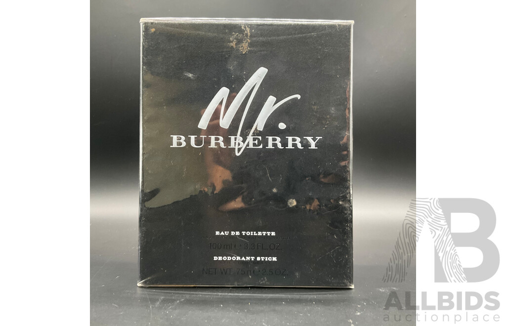 BURBERRY Mr. 2 Piece Gift Set 100ml Eau De Toilette and 75g Deodorant Stick