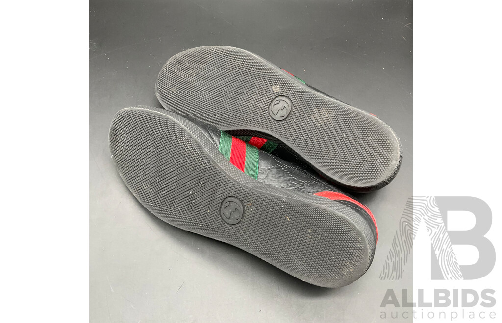Black Guccissima Leather Web Ace Sneakers Branded GUCCI