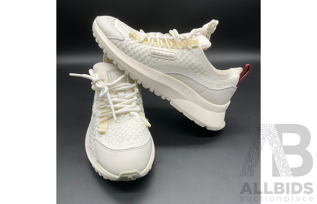 White Daryel Mesch Panel Sneakers Branded BALLY