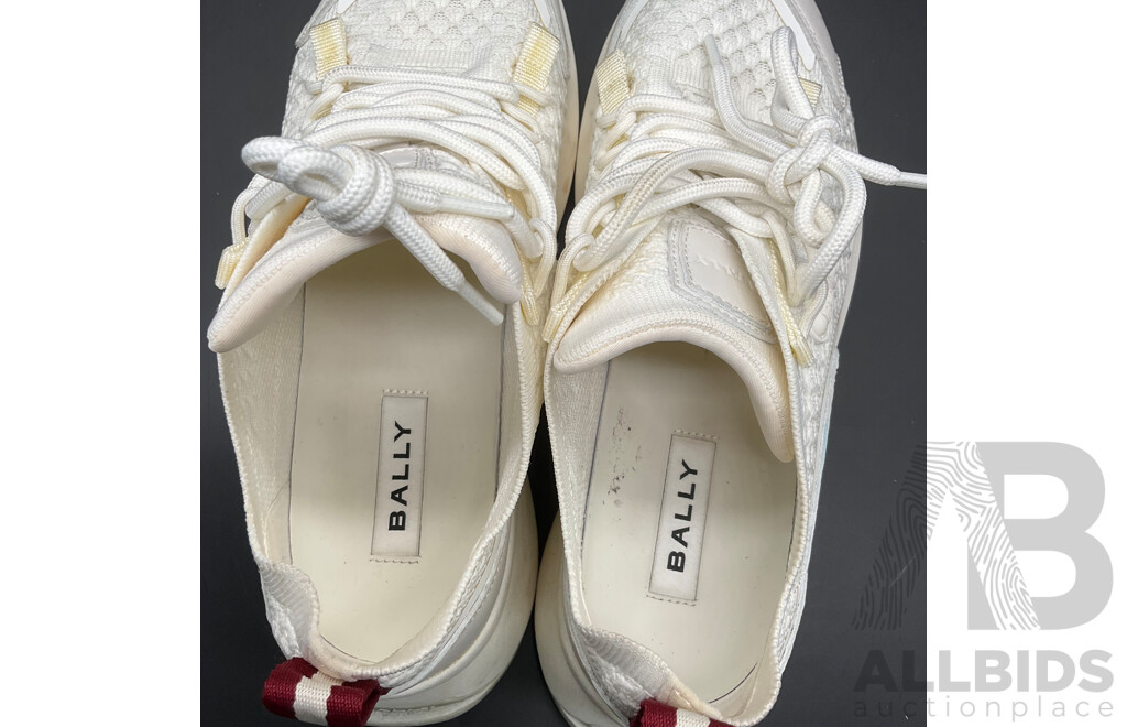White Daryel Mesch Panel Sneakers Branded BALLY