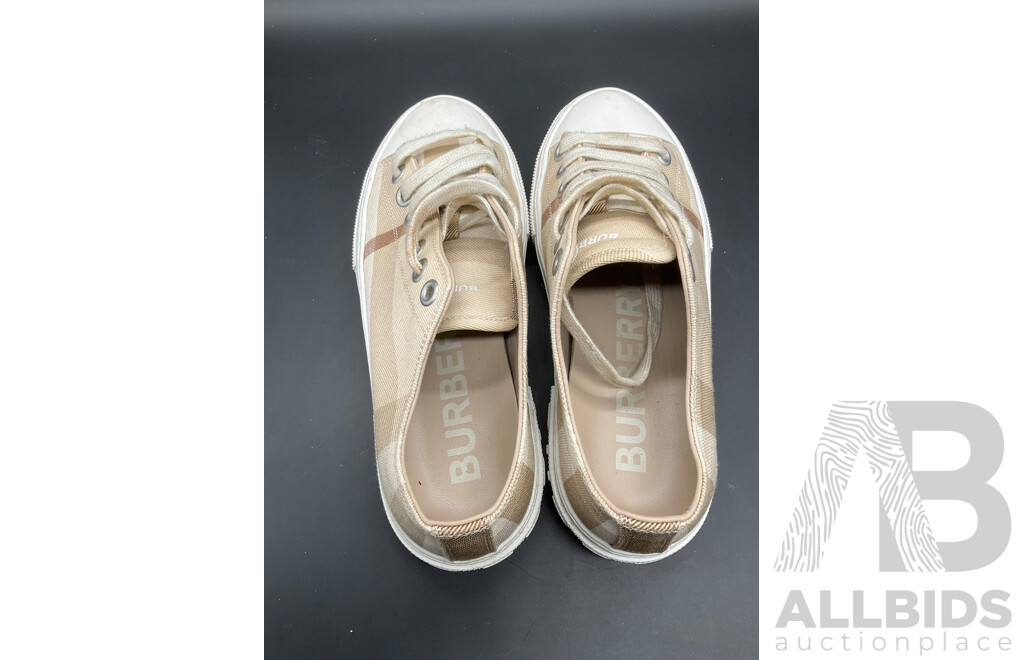 Vintage Check Cotton Sneakers Branded BURBERRY