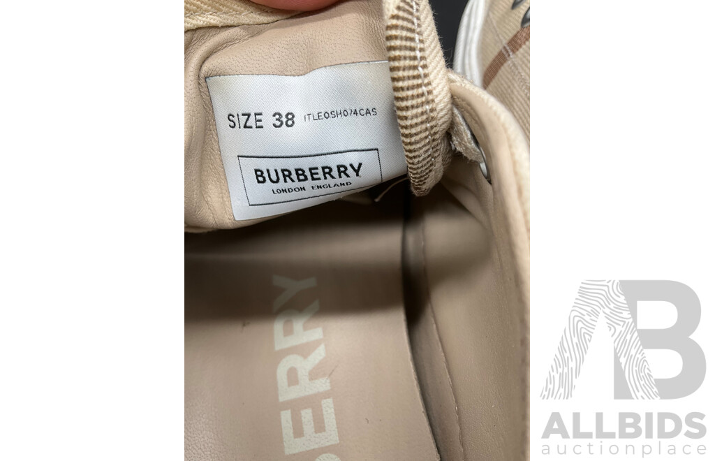 Vintage Check Cotton Sneakers Branded BURBERRY