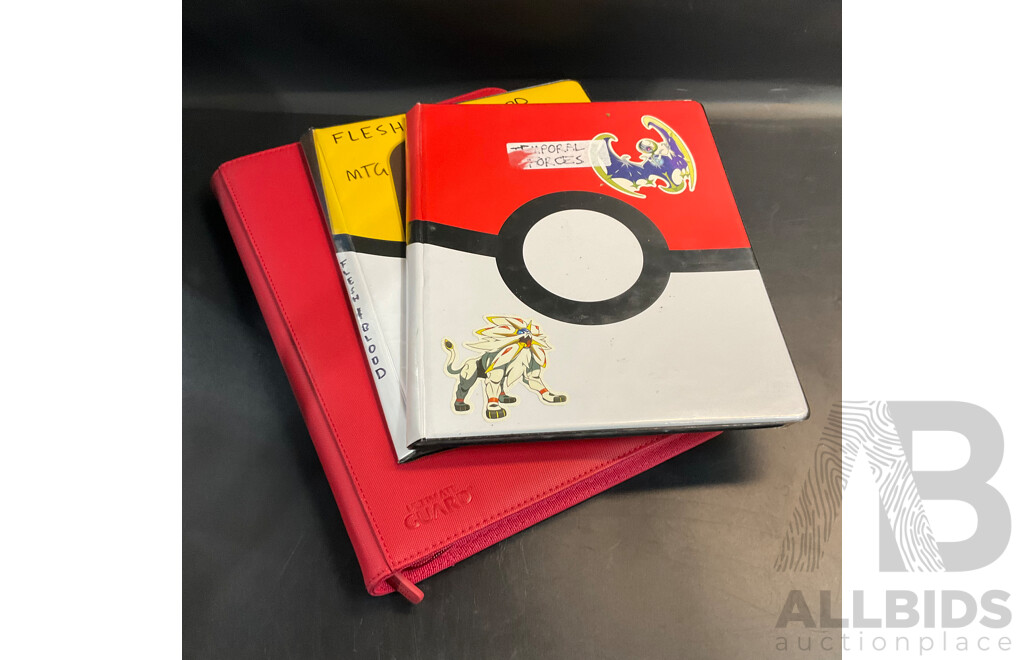 Three Albums Containing More Than 500 Assorted Pokémon Trading Cards (JP)