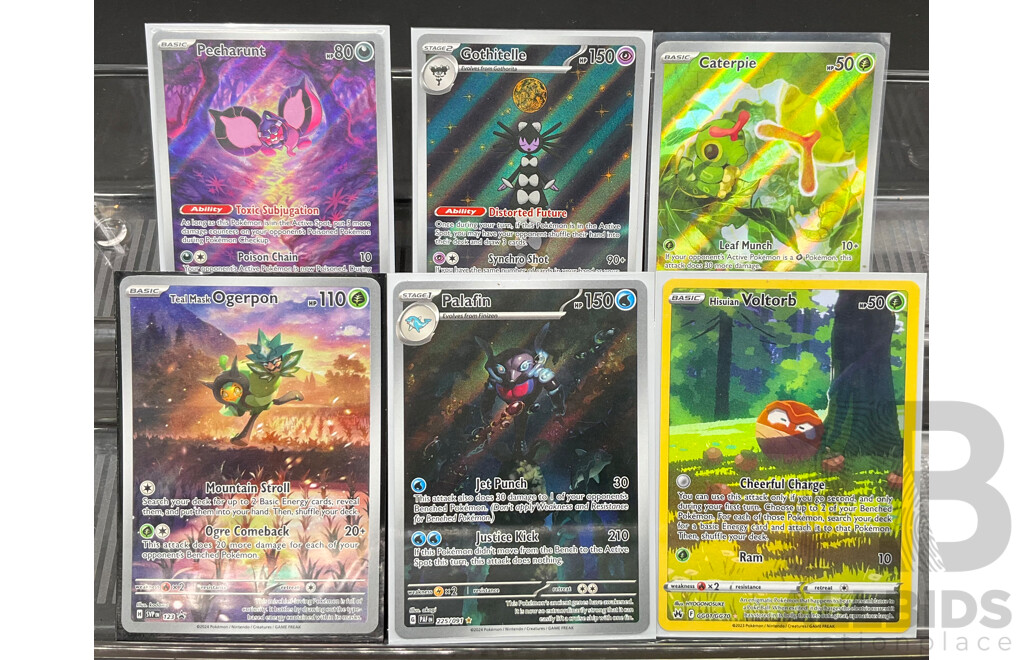 Collection of Six Illustration Rare & Black Star Promo English Pokémon Cards