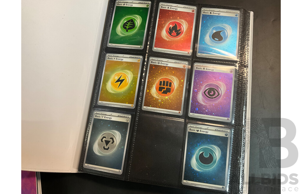 Two Albums with Energy, MEW & SVI Pokémon Cards (EN)