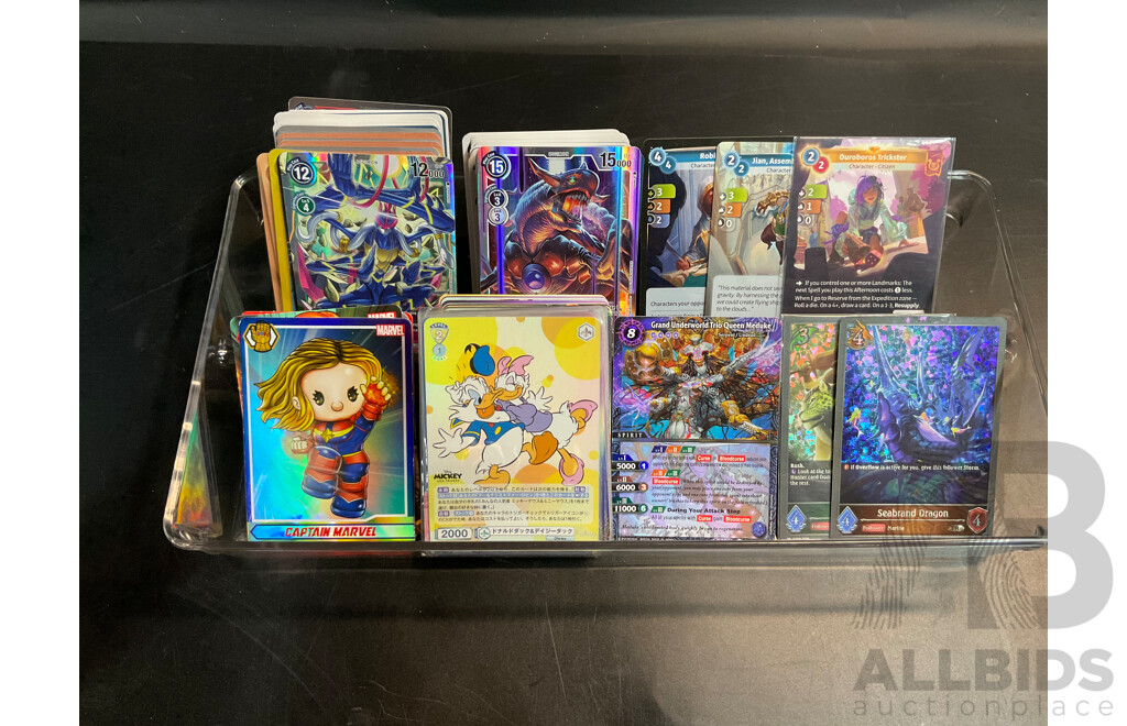 Mixed Lot - Assorted TCG Cards Includes Marvel, Disney, Digimon, Nostalgix, Grand Archive and More