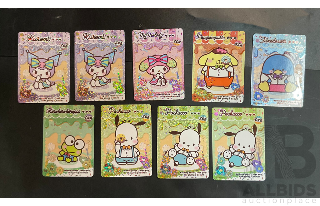 Sannio Characters Trading Cards Includes SSR, UR, CR and More - Lot of 80 Cards