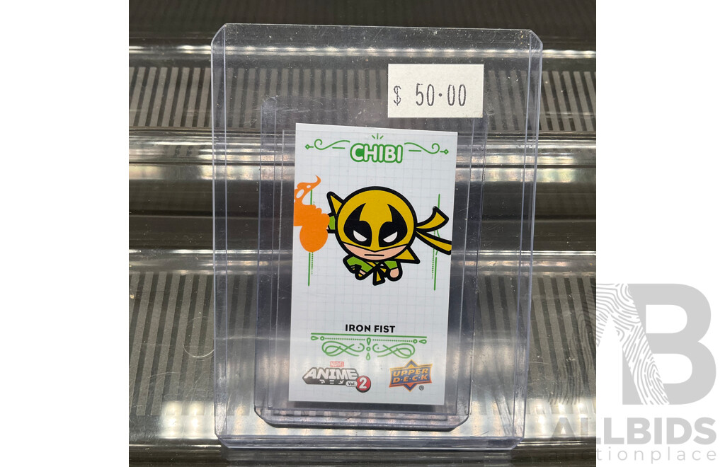 Assorted Marvel Anime Vol.2 Capsule Cards - the Soul Sword, Karmic Staff, Carnage and More - Lot of 5