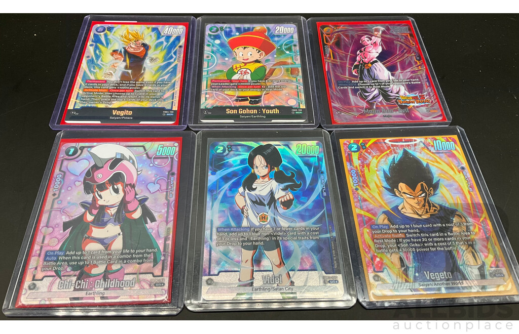 Six of Collectable Dragon Ball Cards
