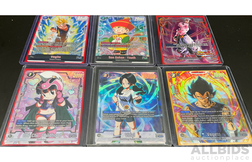 Six of Collectable Dragon Ball Cards