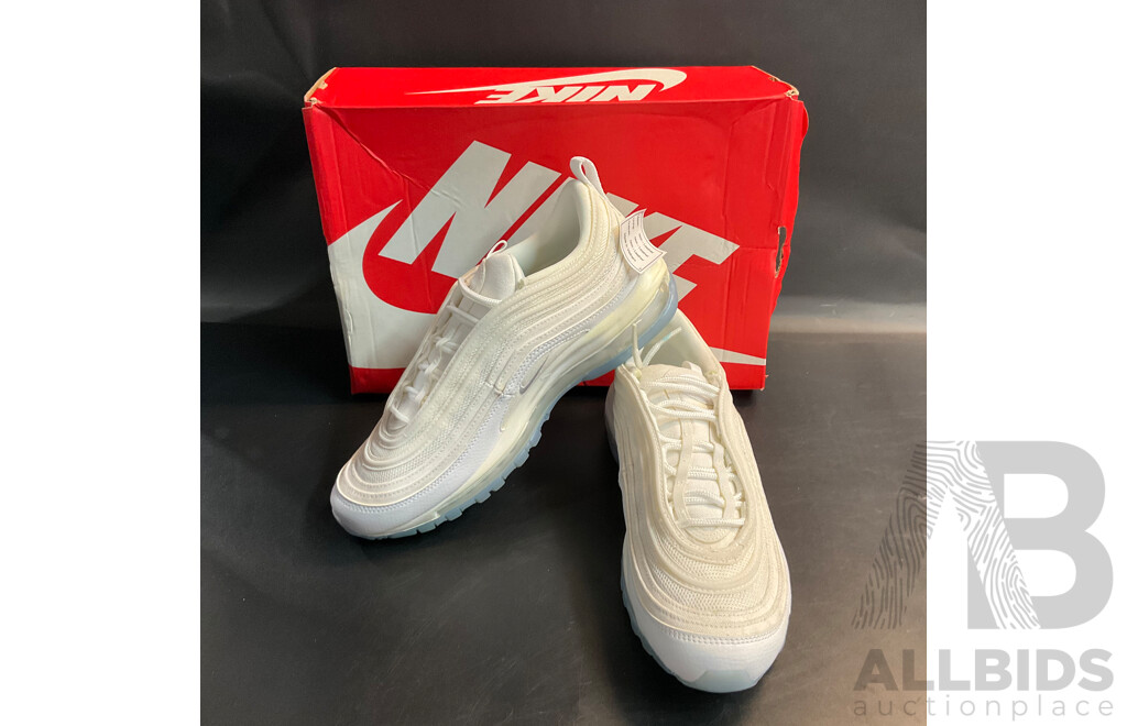 NIKE Air Max 97 QS White with Ice Blue - Size 26 cm