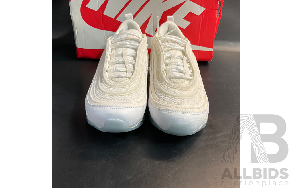 NIKE Air Max 97 QS White with Ice Blue - Size 26 cm