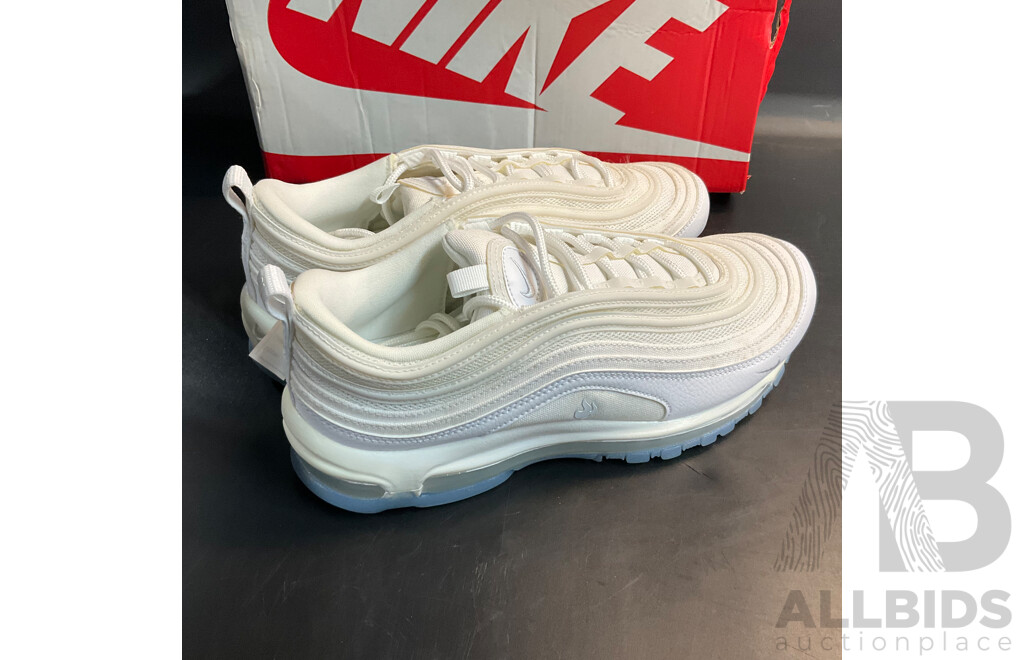 NIKE Air Max 97 QS White with Ice Blue - Size 26 cm