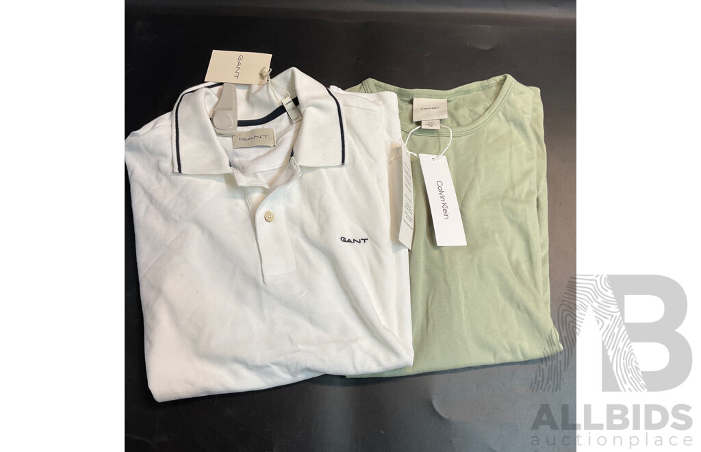 Gant Polo Shirt and Calvin Klein T-Shirt - Size S - Lot of 2