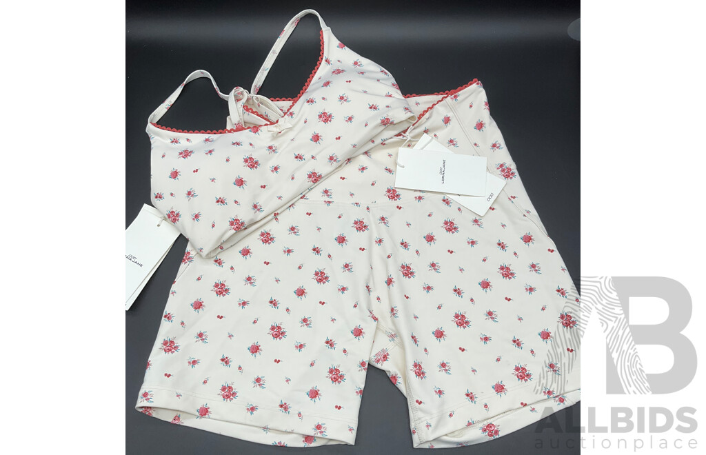 LORNA JANE with Love All Day Sport Bra (XS) & Bike Shorts (S) and BrasNthings Underwear (AU8) - Lot of 3