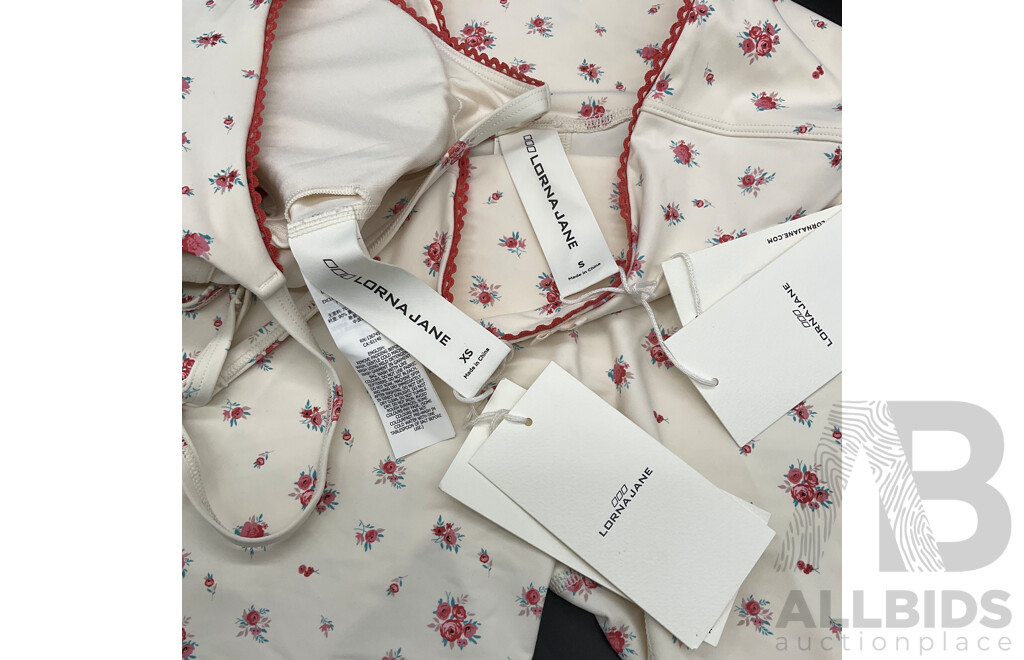 LORNA JANE with Love All Day Sport Bra (XS) & Bike Shorts (S) and BrasNthings Underwear (AU8) - Lot of 3