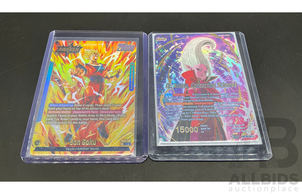 Four Collectible Awaken Dragon Ball Cards