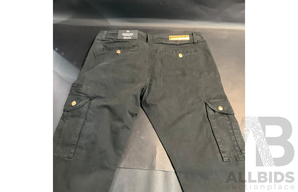 Nanfeng Block Jacket Size M & Hood Rich Shorts Size M & Henleys Black Pants Size 34 - Lot of 3