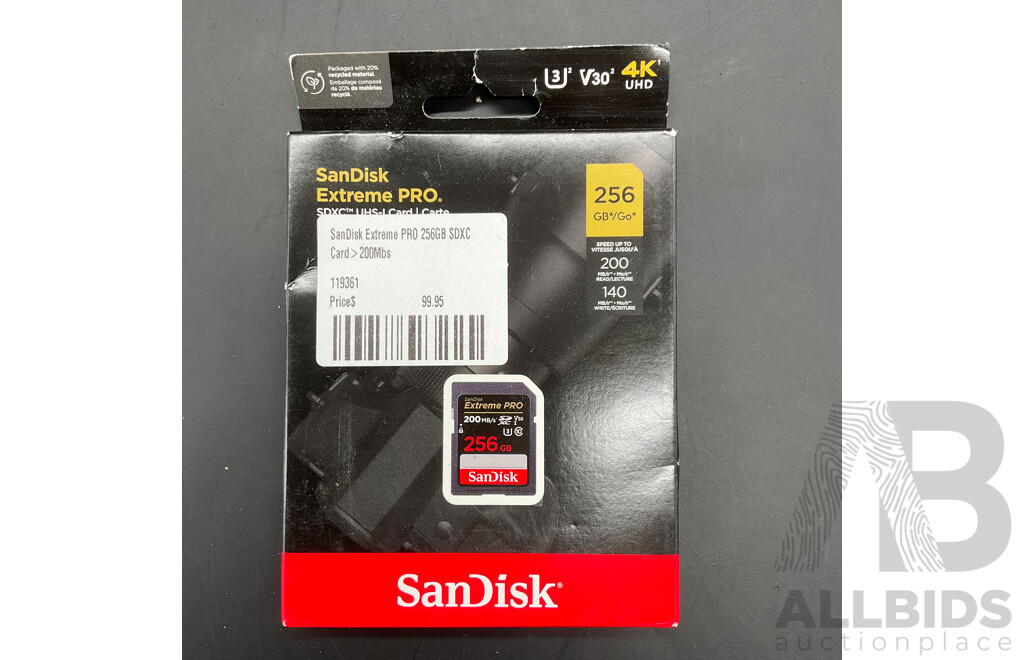 SanDisk Extreme PRO. SDXC 256GB SD Card