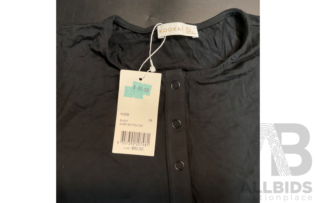 MARCS Size 10 Kalena Blouse & KOOKAI Black Sleep Button Top Size 6 - Lot of 3