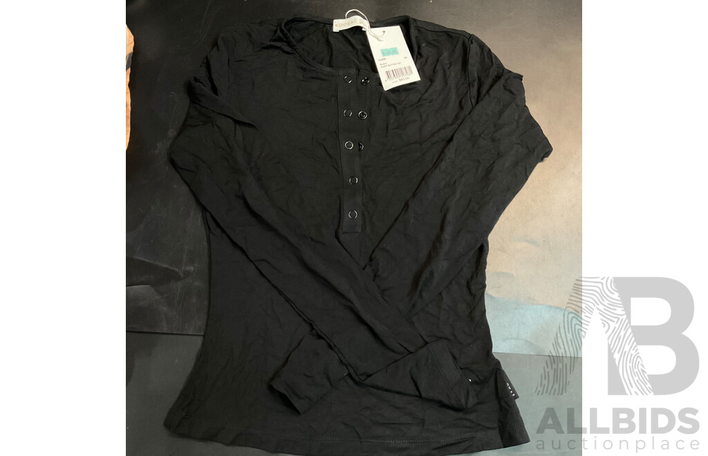 MARCS Size 10 Kalena Blouse & KOOKAI Black Sleep Button Top Size 6 - Lot of 3