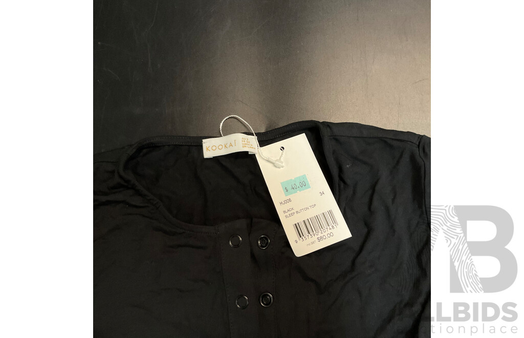 MARCS Size 10 Kalena Blouse & KOOKAI Black Sleep Button Top Size 6 - Lot of 3