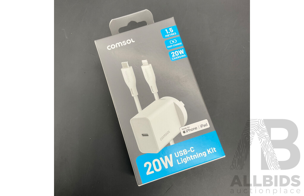 NBA LA Neon Sign, COMSOL 20W Charging Kit & ATRIX LED Strip (Lot of 3)