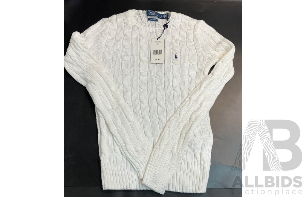 POLO Ralph Lauren Women's White Sweater Size XS & S - Lot of 2