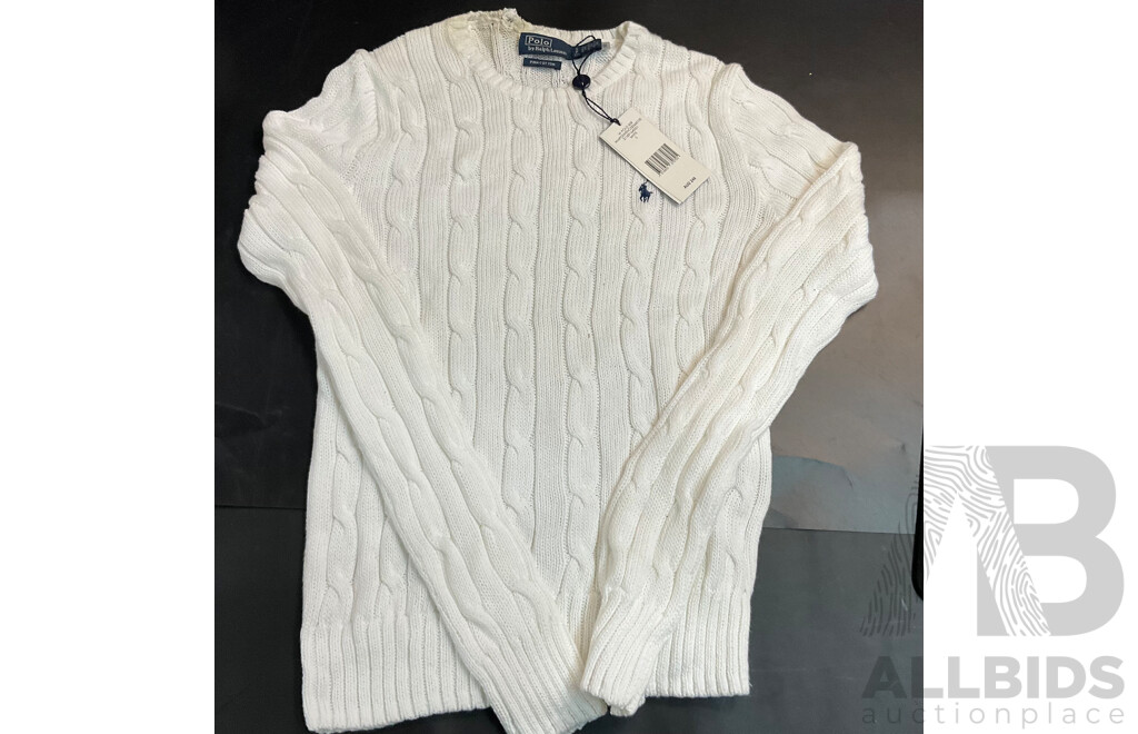 POLO Ralph Lauren Women's White Sweater Size XS & S - Lot of 2