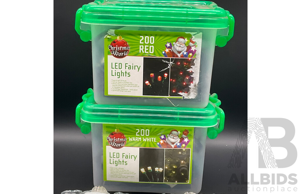 Chrismas World Led Lights (2x) and 3 Pack Ikea Light Bulbs (2x) - Lot of 4