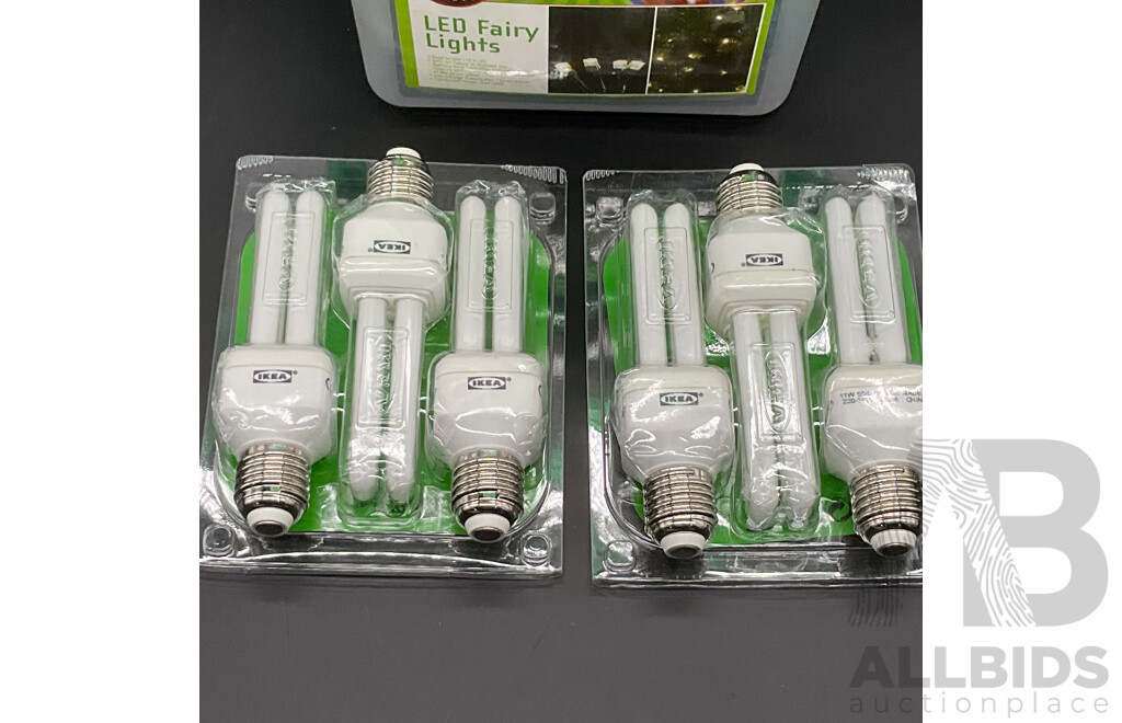 Chrismas World Led Lights (2x) and 3 Pack Ikea Light Bulbs (2x) - Lot of 4